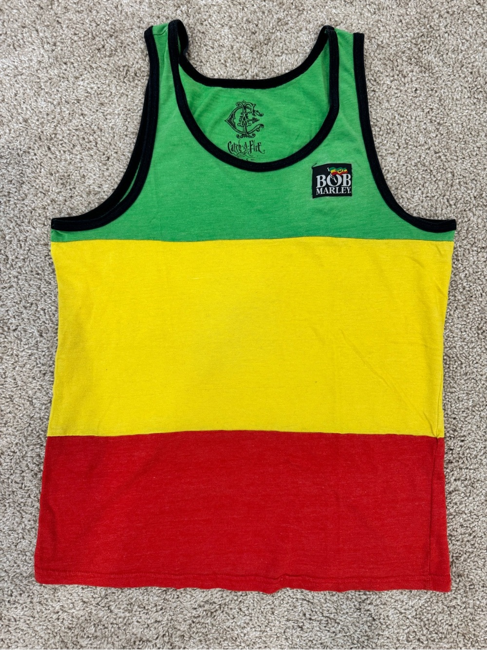 Bob Marley Colorblock Tank Top - Green/Yellow/Red